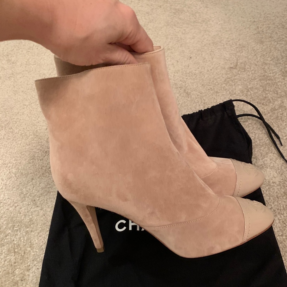 Brand new Chanel blush pink boots